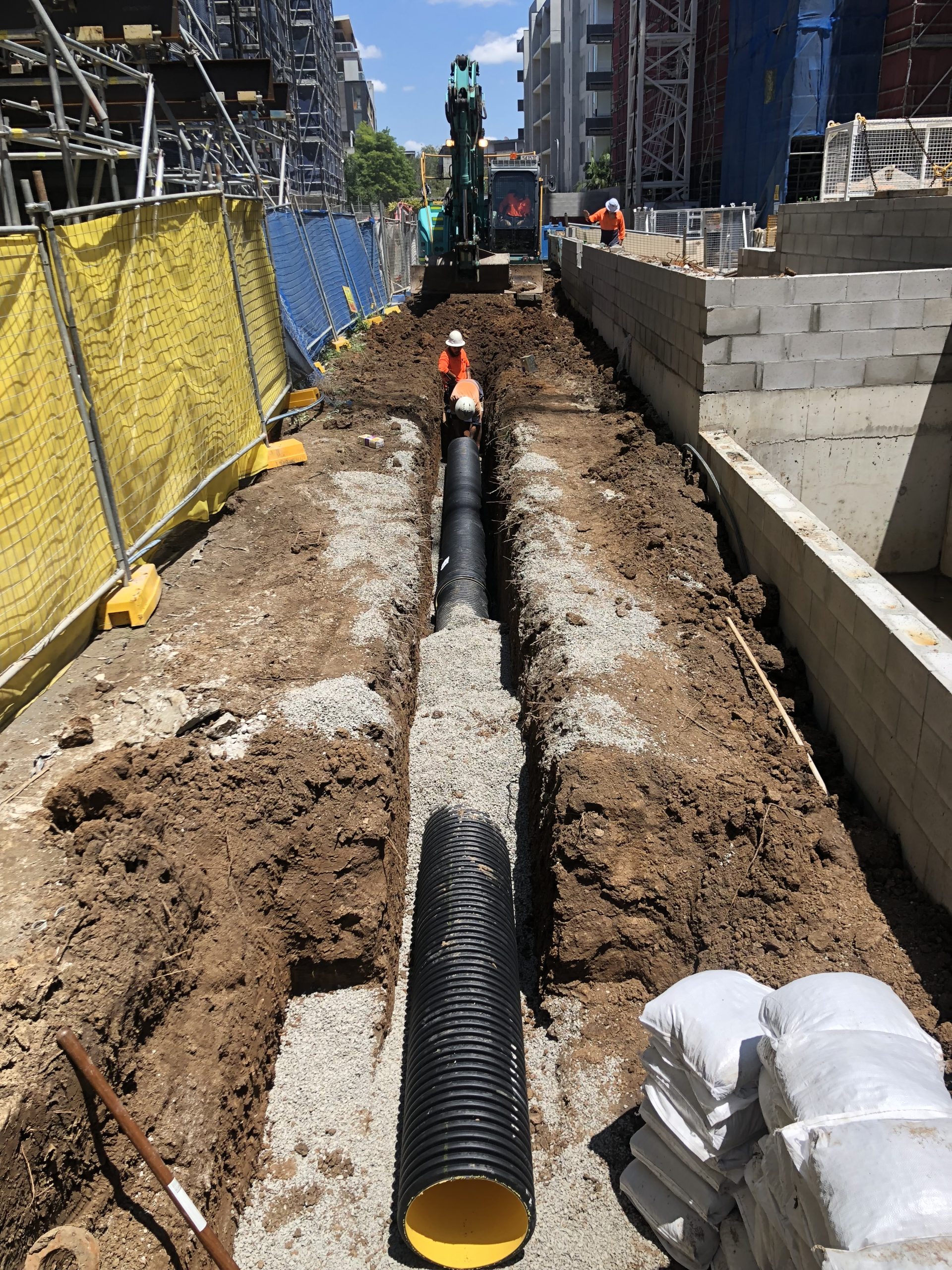 Civil Stormwater Pipe in Trench