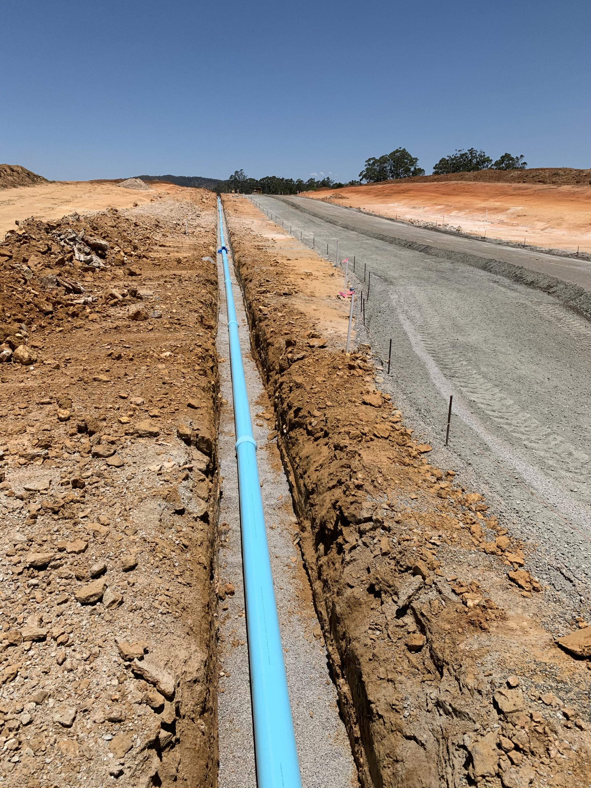 Civil Water Pipe in Trench